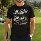 He's Golfing retro golf cart tee lifestyle photo on the golf course