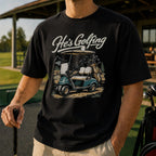 Vintage golf cart graphic t-shirt worn outdoors golfer gift