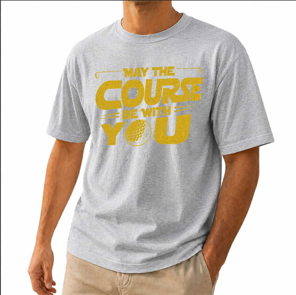 May The Course Be With You golf t-shirt in gray