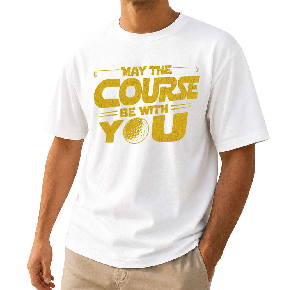 May The Course Be With You golf t-shirt in white