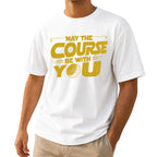 May The Course Be With You golf t-shirt in white