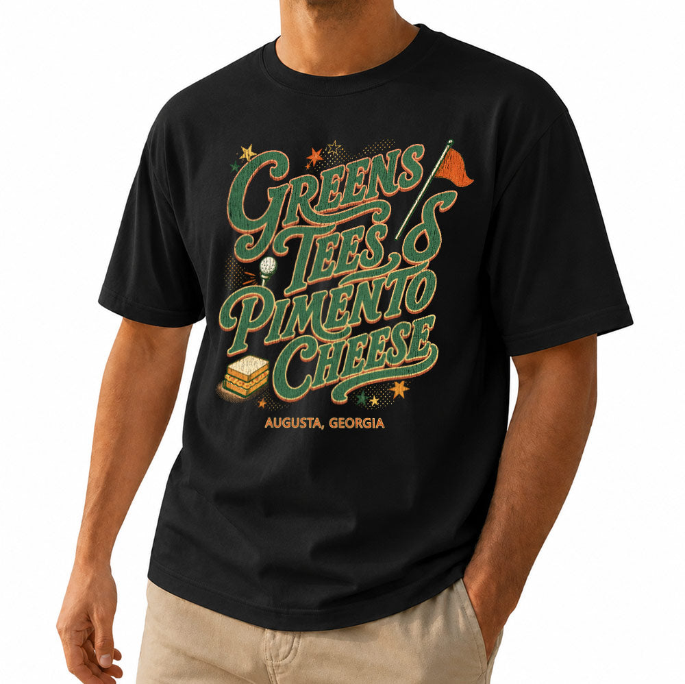 Greens Tees Pimento Cheese golf t-shirt in black