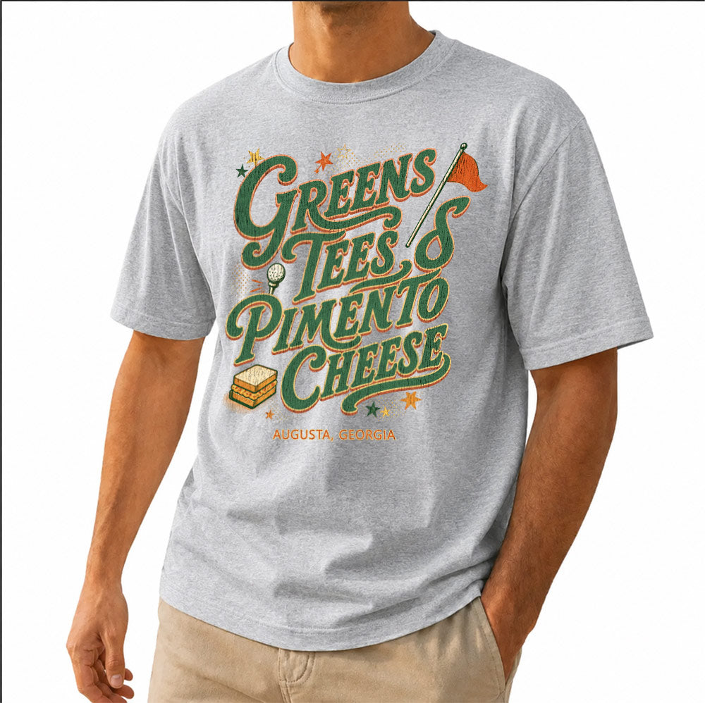 Greens Tees Pimento Cheese golf t-shirt in gray