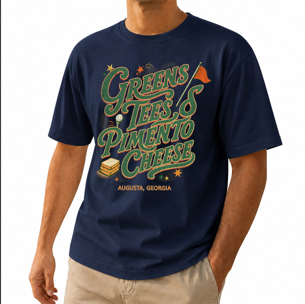 Greens Tees Pimento Cheese golf t-shirt in navy