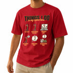 Things I Do In My Spare Time golf t-shirt in red