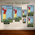 Vintage Golf In Italy Vintage Golf Poster | Retro Golf Wall Art Decor