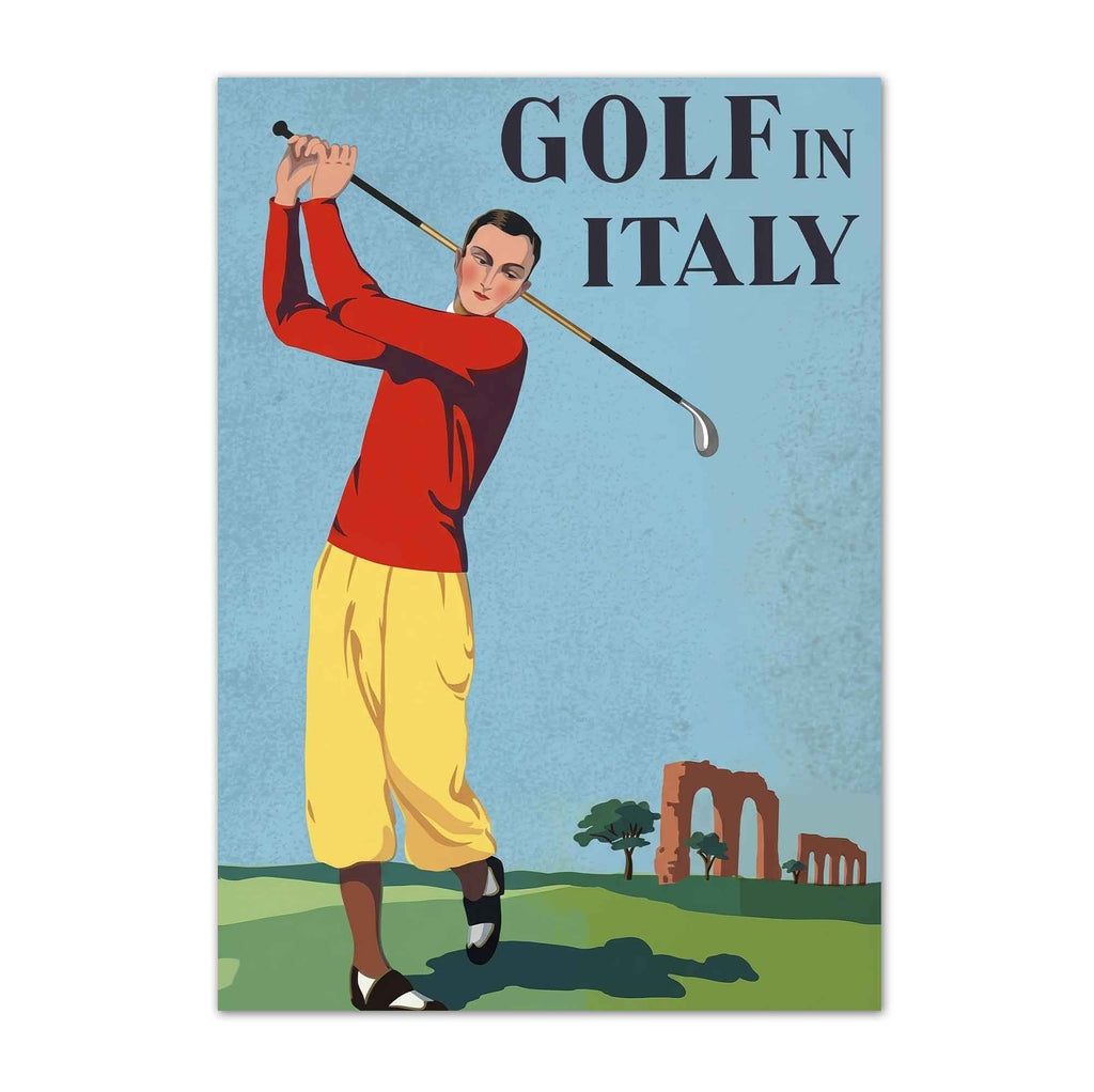 Vintage Golf In Italy vintage golf poster, retro golf wall art