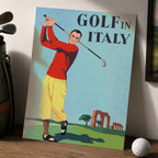 Vintage Golf In Italy Vintage Golf Poster | Retro Golf Wall Art Decor