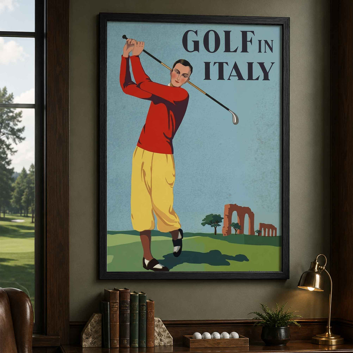 Vintage Golf In Italy Vintage Golf Poster | Retro Golf Wall Art Decor