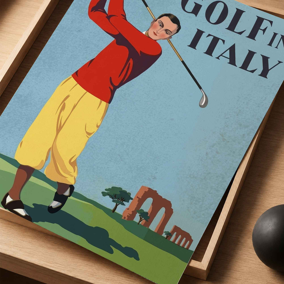 Vintage Golf In Italy Vintage Golf Poster | Retro Golf Wall Art Decor