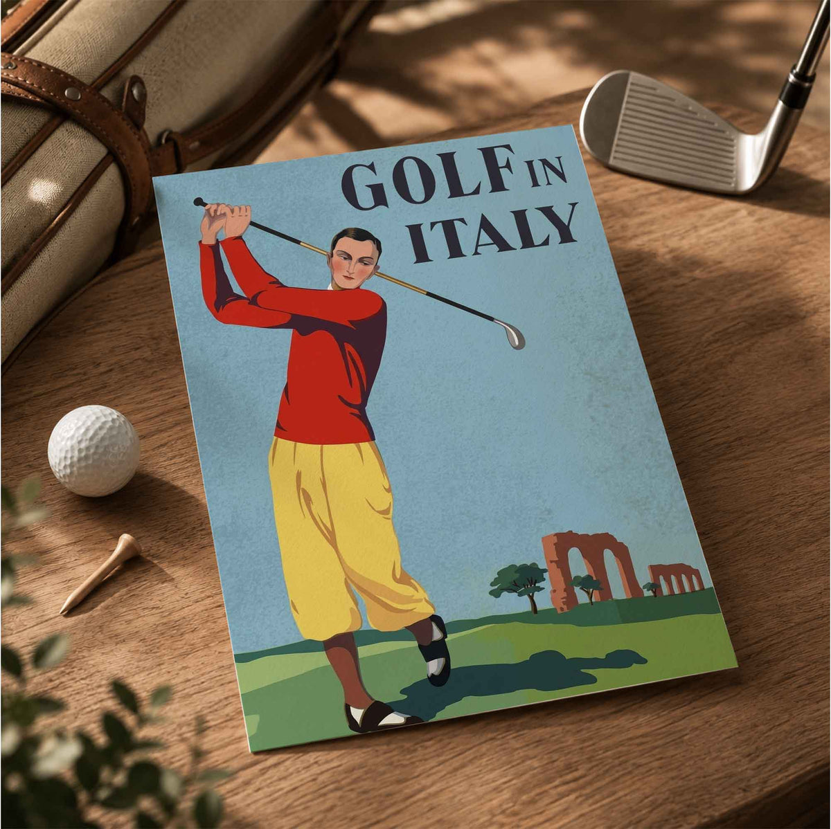 Vintage Golf In Italy Vintage Golf Poster | Retro Golf Wall Art Decor