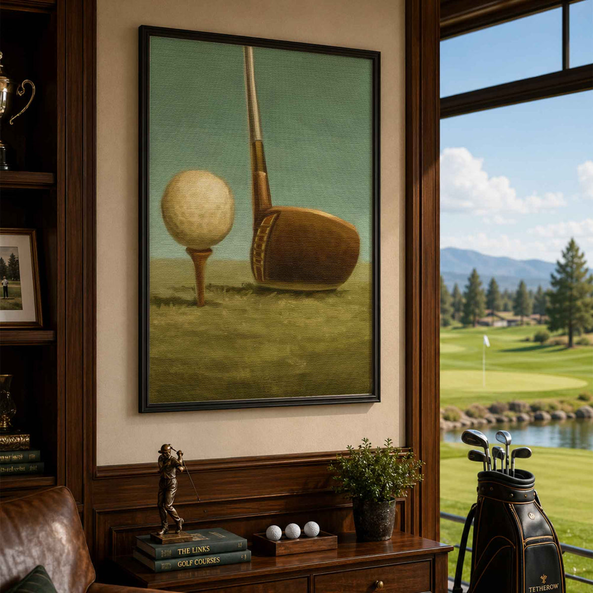Golf, Tee & Club copy Vintage Golf Poster | Retro Golf Wall Art Decor