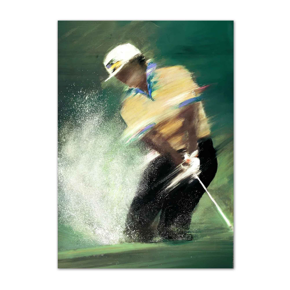 Golfer by French artist Victor Spahn copy vintage golf poster, retro golf wall art