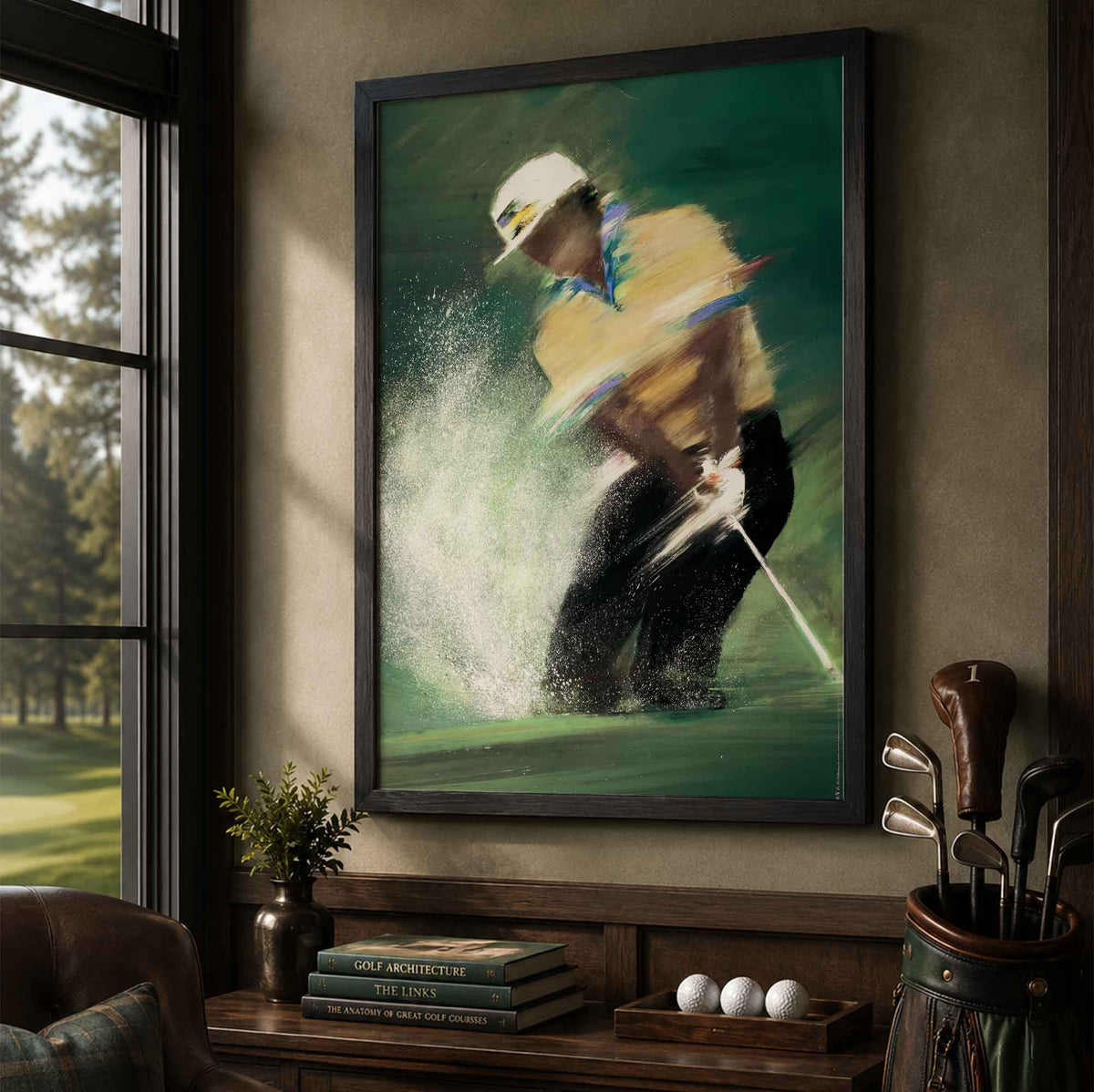 Golfer by French artist Victor Spahn copy Vintage Golf Poster | Retro Golf Wall Art Decor