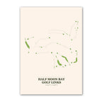 Half Moon Bay golf course map print poster, California USA golf wall art