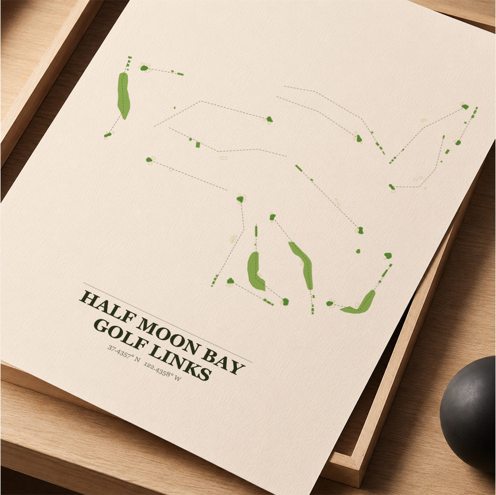 Half Moon Bay Golf Course Map Print Poster | California USA Golf Wall Art