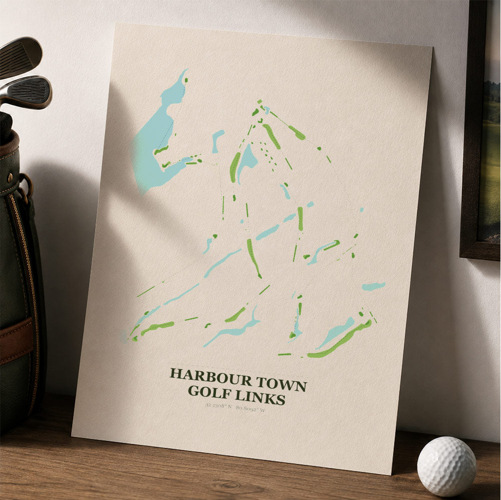 Harbour Town Golf Course Map Print Poster | South Carolina USA Golf Wall Art