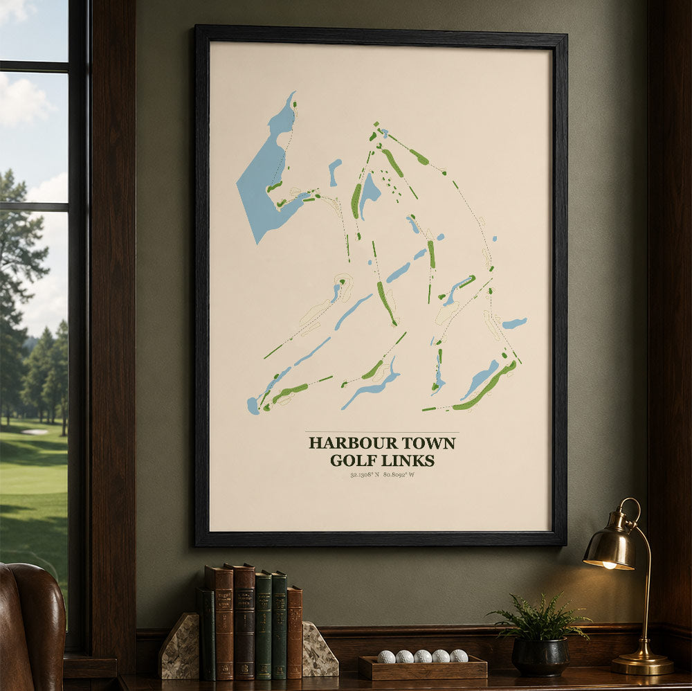 Harbour Town Golf Course Map Print Poster | South Carolina USA Golf Wall Art