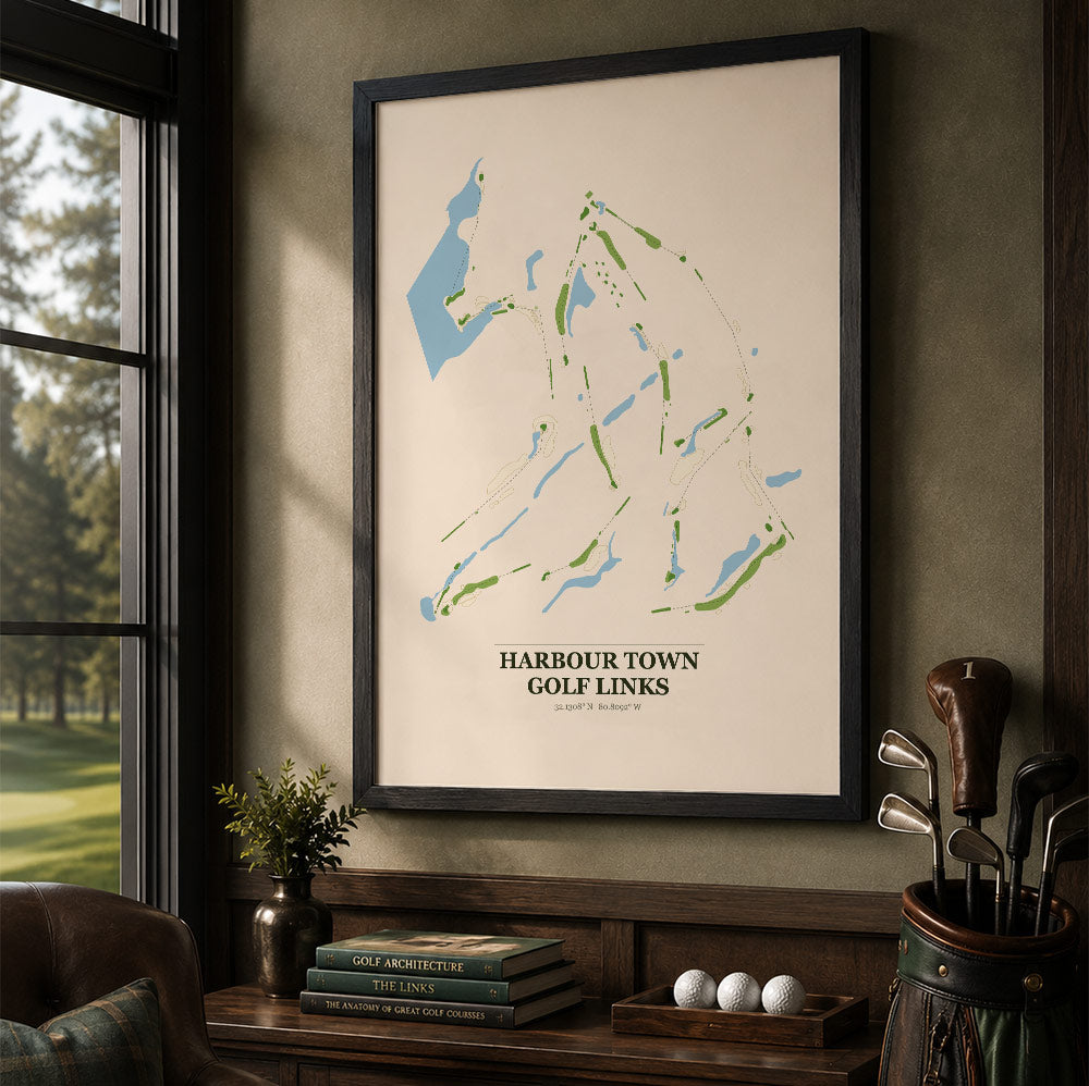 Harbour Town Golf Course Map Print Poster | South Carolina USA Golf Wall Art