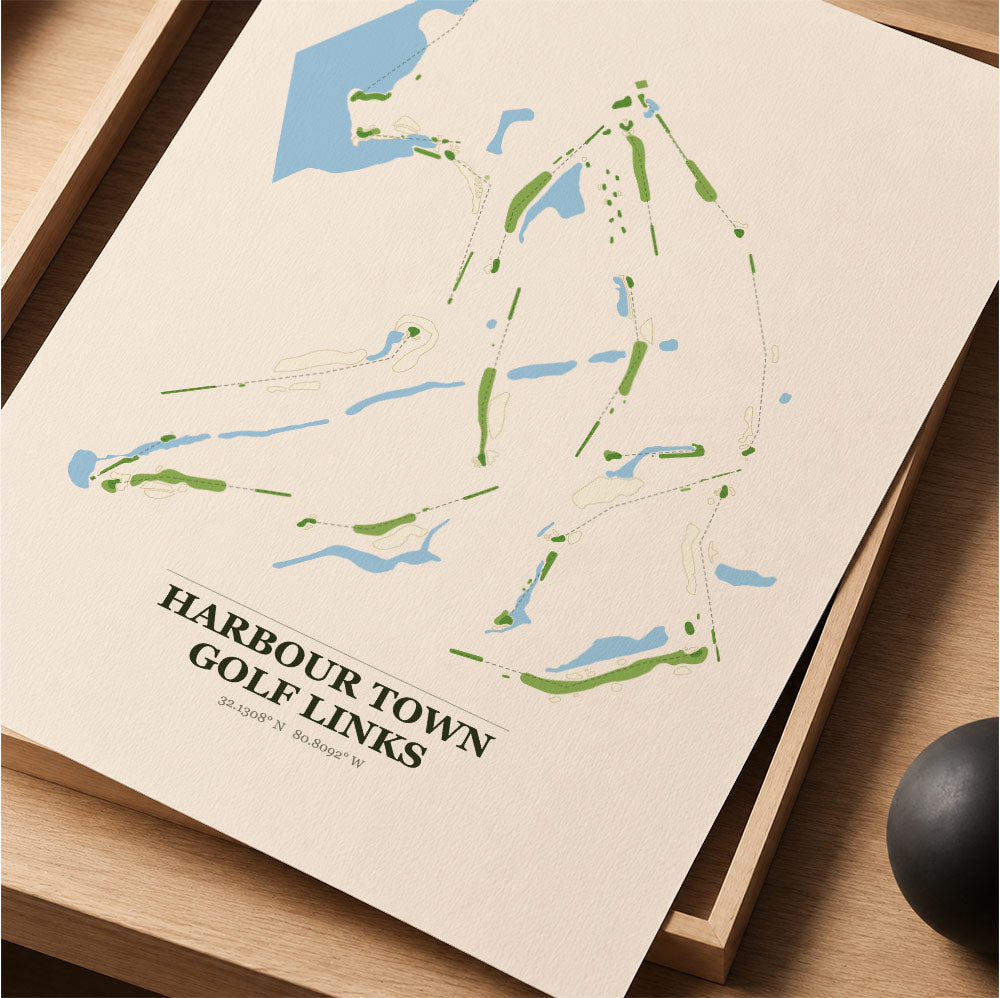 Harbour Town Golf Course Map Print Poster | South Carolina USA Golf Wall Art