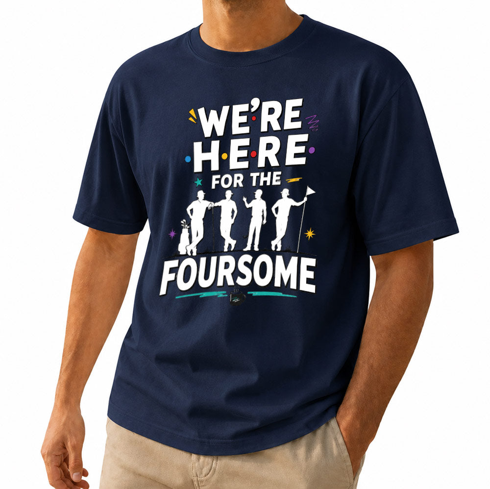 We're Here For The Foursome Golf Unisex T-Shirt - Funny Retro Golf Graphic Tee