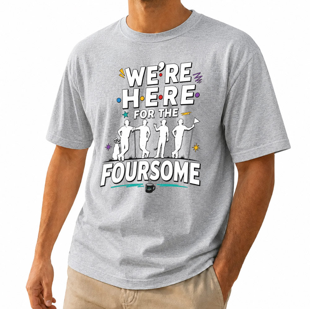 We're Here For The Foursome Golf Unisex T-Shirt - Funny Retro Golf Graphic Tee
