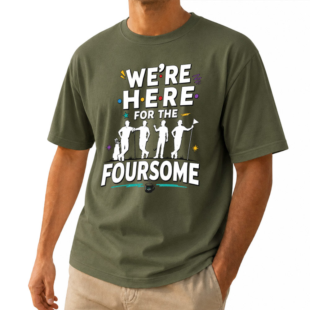 We're Here For The Foursome Golf Unisex T-Shirt - Funny Retro Golf Graphic Tee