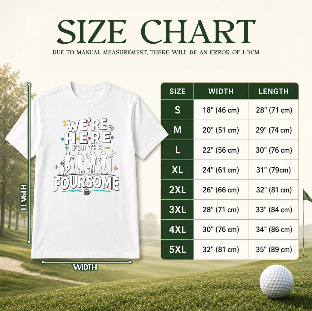 We're Here For The Foursome Golf Unisex T-Shirt - Funny Retro Golf Graphic Tee