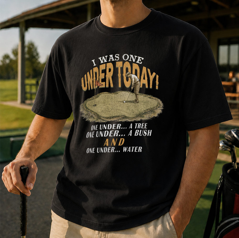 Vintage One Under Today Golf Unisex T-Shirt - Funny Golf Humor Graphic Tee