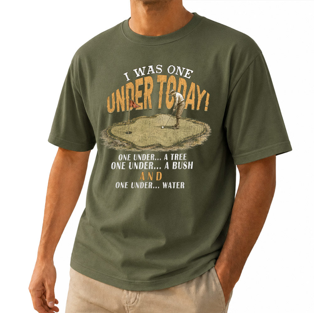Vintage One Under Today Golf Unisex T-Shirt - Funny Golf Humor Graphic Tee