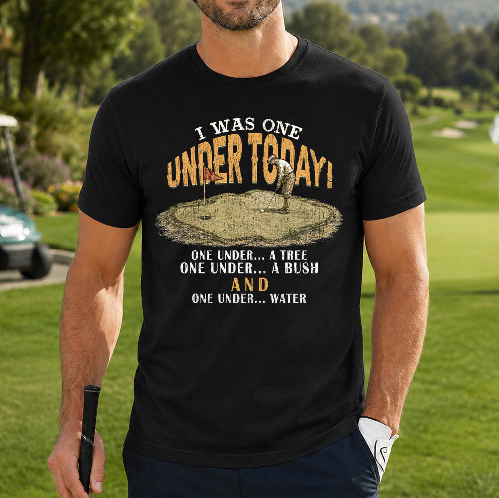 Vintage One Under Today Golf Unisex T-Shirt - Funny Golf Humor Graphic Tee