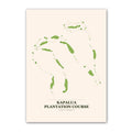 Kapalua Plantation golf course map print poster, Hawaii USA golf wall art