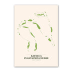 Kapalua Plantation golf course map print poster, Hawaii USA golf wall art