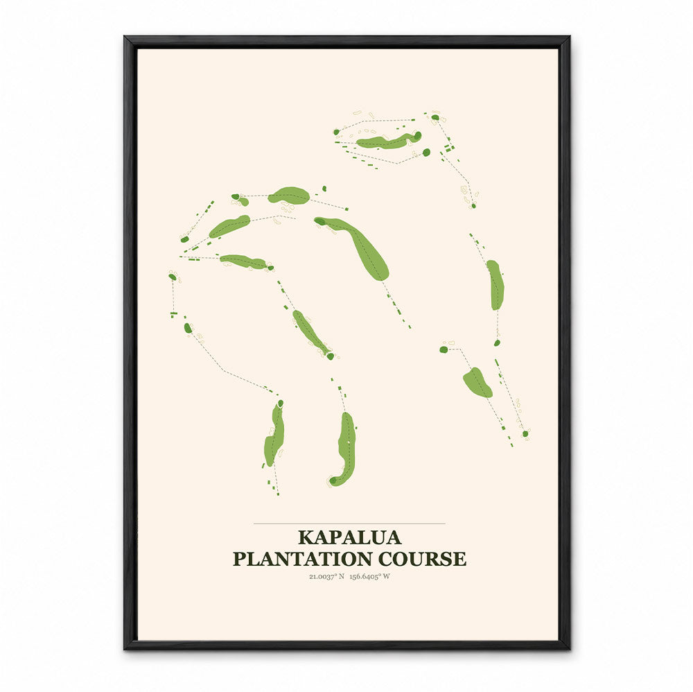 Kapalua Plantation course map in Hawaii USA
