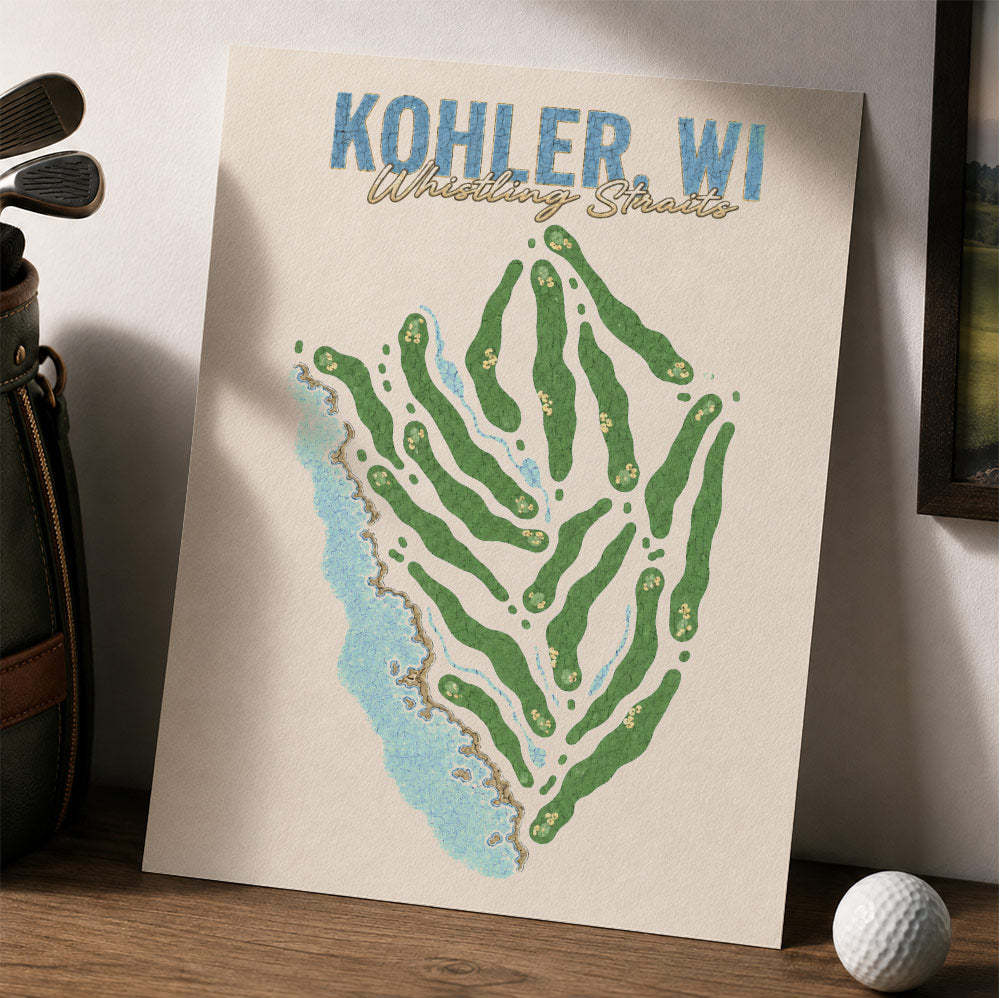 Kohler Golf Course Map Print Poster | Wisconsin USA Golf Wall Art