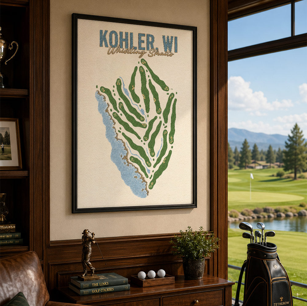 Kohler Golf Course Map Print Poster | Wisconsin USA Golf Wall Art