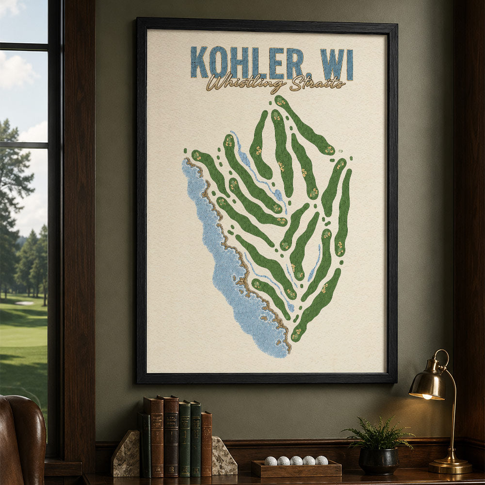 Kohler Golf Course Map Print Poster | Wisconsin USA Golf Wall Art