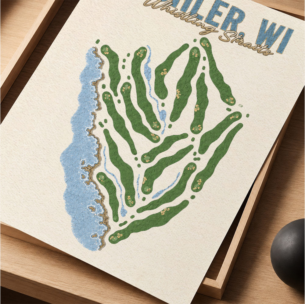 Kohler Golf Course Map Print Poster | Wisconsin USA Golf Wall Art