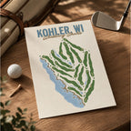 Kohler Golf Course Map Print Poster | Wisconsin USA Golf Wall Art