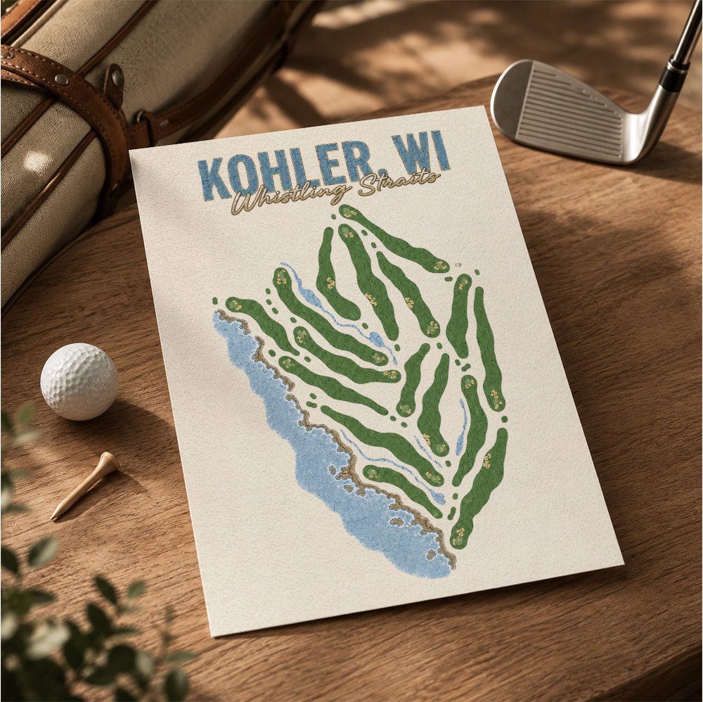 Kohler Golf Course Map Print Poster | Wisconsin USA Golf Wall Art