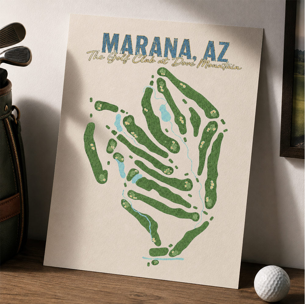 MARANA AZ Golf Course Map Print Poster | Arizona USA Golf Wall Art