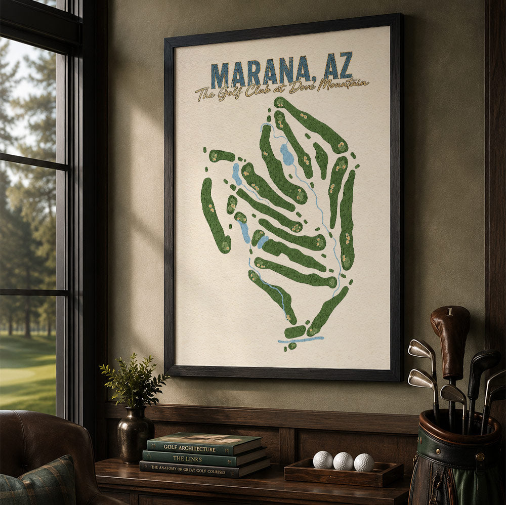 MARANA AZ Golf Course Map Print Poster | Arizona USA Golf Wall Art