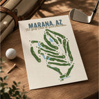 MARANA AZ Golf Course Map Print Poster | Arizona USA Golf Wall Art