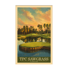 TPC Sawgrass Vintage Golf Travel Poster | Florida Golf Wall Art Decor