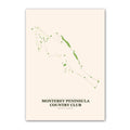Monterey Peninsula Country Club golf course map print poster, California USA golf wall art