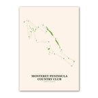 Monterey Peninsula Country Club golf course map print poster, California USA golf wall art