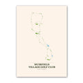 Muirfield Village golf course map print poster, Ohio USA golf wall art