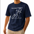 Funny No Golf Today Unisex T-Shirt - Sad Stick Figure Golfer Graphic Tee