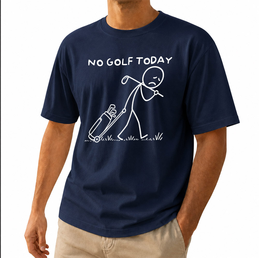 Funny No Golf Today Unisex T-Shirt - Sad Stick Figure Golfer Graphic Tee