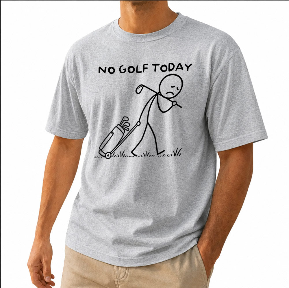 Funny No Golf Today Unisex T-Shirt - Sad Stick Figure Golfer Graphic Tee